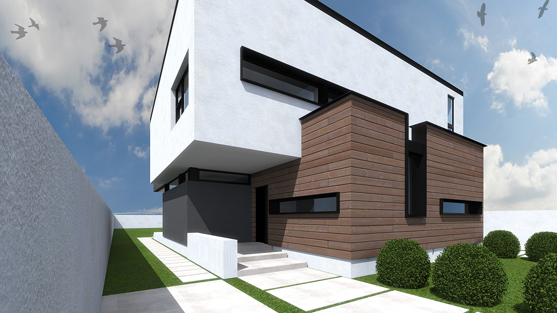 Proiect Arhitectura Duplex Modern P+1 Mosnita Noua